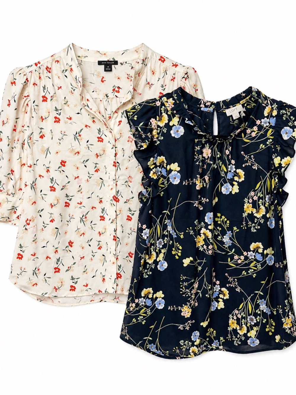 Bundle of 2 Beautiful Floral Blouses – Size Medium ✨